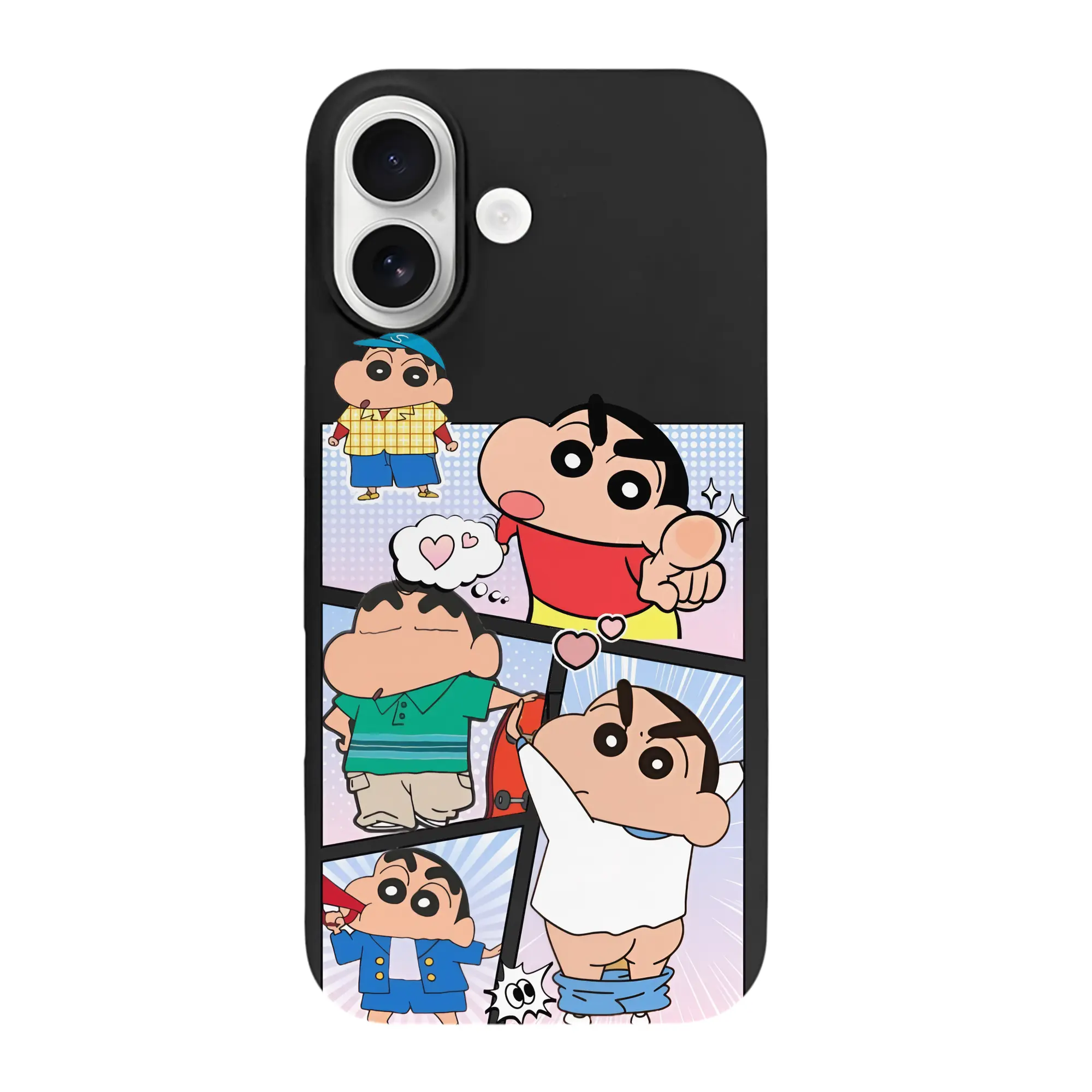 クレヨンしんちゃん グッズ 野原 しんのすけ - iPhone 17 シリーズ シリコンケース 薄型 耐衝撃 指紋防止 ソフトタッチカバー 精密フィット 傷防止 保護ケース iPhone 17/17 Air/17 Pro/17 Pro Max 対応